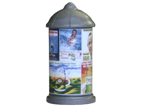 Beli-Beco Reclamezuil met 6 plakplaatjes uit de jaren 40 - 90 - 38mm - H0 / 1:87 (118981)