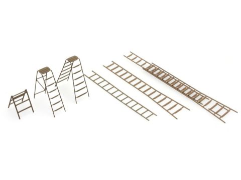 Artitec Ladder set - Kant-en-klaar model uit resin, beschilderd - H0 / 1:87 (AR387.283)