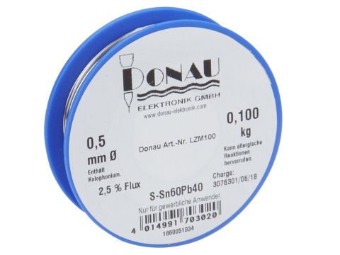 Donau Elektronik Soldeertin - Ø 0,5 mm - (60%Sn, 38%Pb, 2%Cu) - 100g (DOLZM100)