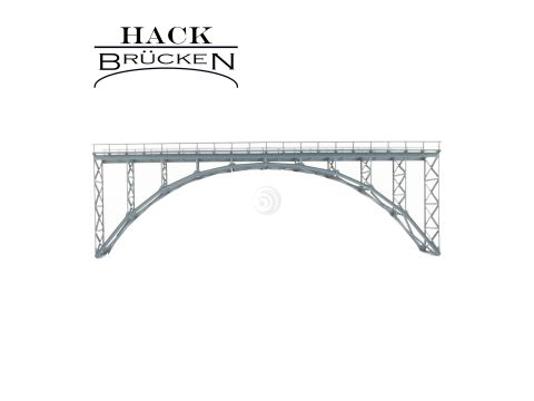 Hack Brücken Hoge boogbrug - Dubbelspoor HK60-2 - Grijs - 60cm - H0 / 1:87 (15200)
