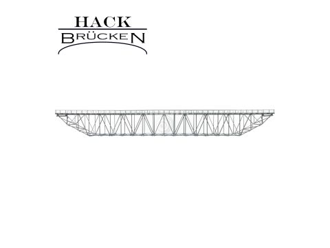 Hack Brücken Box ligger brug - Dubbelspoor KU100-2 - Grijs - 100cm - H0 / 1:87 (11730)