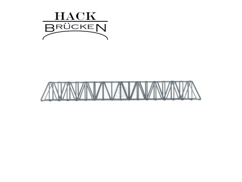 Hack Brücken V-Ligger Vakwerkbrug - Enkelspoor K81 - Grijs - 81cm - H0 / 1:87 (11600)