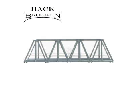 Hack Brücken N-Ligger Vakwerkbrug - Dubbelspoor V18-2 - Grijs - 18cm - H0 / 1:87 (10110)