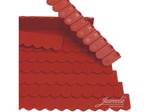 Juweela beverstaart dakpan 12 aaneengesloten - dakpan rood - 1.10 x 6.40 x 0.07 cm - 1:32 / 1:35 (JW23241)