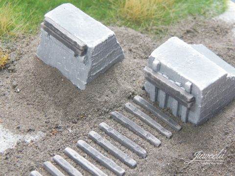 Juweela stootblok - beton - 2x - TT / 1:120 (JW21266)