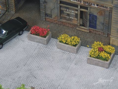 Juweela Houten plantenbakken (assortiment) - 5+5x - H0 / 1:87 (JW28251)