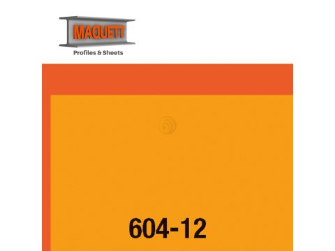 Maquett PVC plaat - Folie - Transparant oranje - 194x320x0,10mm (604-12)
