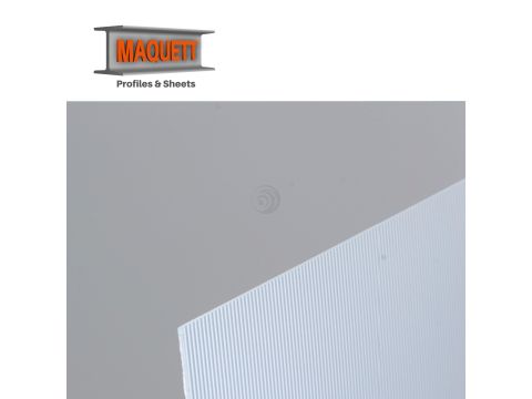 Maquett PVC plaat - RIBB 1,1mm - Wit - 194x320x1,30mm (610-01)
