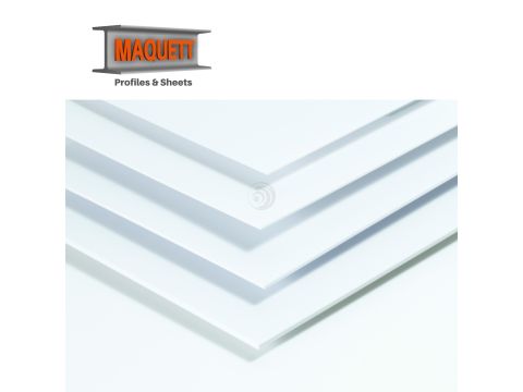 Maquett PVC plaat - Foam - Wit - 194x320x1,00mm (605-00)