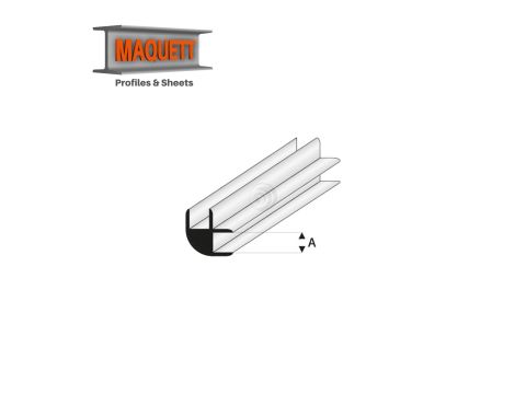 Maquett Styreen profielen - L-verbinding - Lengte: 330mm - Wit - 1,5mm/0.06" (449-52-3-v)