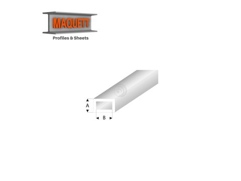Maquett Styreen profielen - Rechthoekige buis - Lengte: 330mm - Transparant wit - 3,0x6,0mm/0.118x0.236" (439-55-3-v)