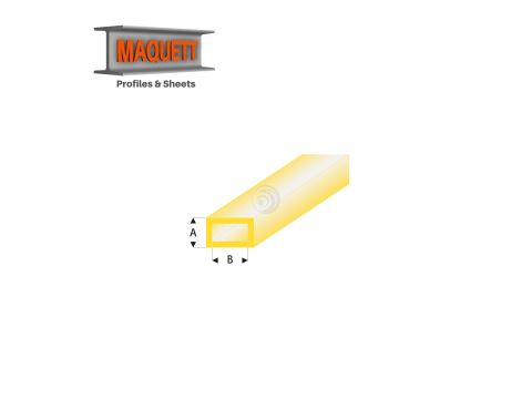 Maquett Styreen profielen - Rechthoekige buis - Lengte: 330mm - Transparant geel - 2,0x4,0mm/0.08x0.156"  (440-53-3-v)