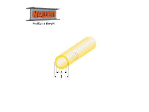 Maquett Styreen profielen - Buis - Lengte: 330mm - Transparant geel - 2,0x3,0mm/0.08x0.118"  (424-53-3-v)