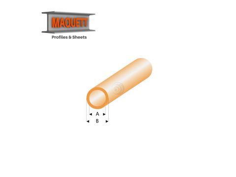 Maquett Styreen profielen - Buis - Lengte: 330mm - Transparant oranje - 3,0x4,0mm/0.118x0.156" (425-55-3-v)