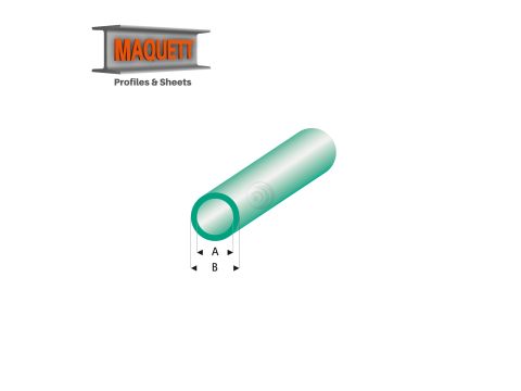 Maquett Styreen profielen - Buis - Lengte: 330mm - Transparant groen - 2,0x3,0mm/0.08x0.118"  (428-53-3-v)