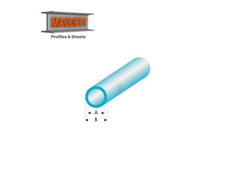 Maquett Styreen profielen - Buis - Lengte: 330mm - Transparant blauw - 2,0x3,0mm/0.08x0.118"  (429-53-3-v)