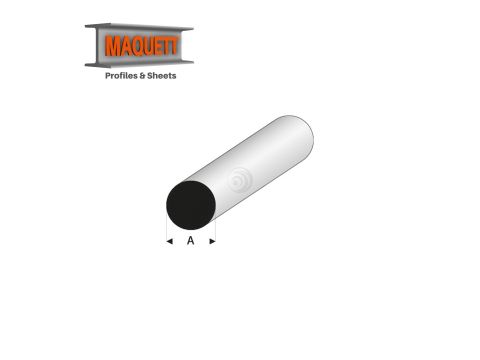 Maquett Styreen profielen - Ronde staaf - Lengte: 330mm - Wit - 2,5mm/0.10" (400-55-3-v)