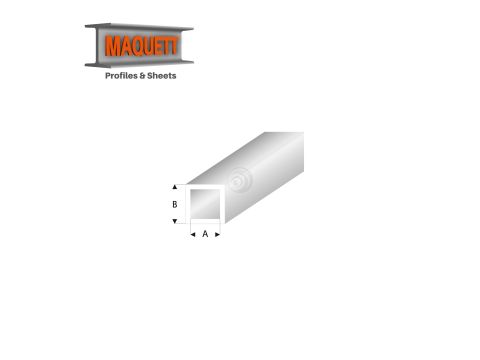 Maquett Styreen profielen - Vierkante buis - Lengte: 330mm - Transparant wit - 2,0x3,0mm/0.08x0.118"  (431-53-3-v)