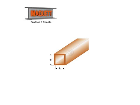 Maquett Styreen profielen - Vierkante buis - Lengte: 330mm - Transparant bruin - 3,0x4,0mm/0.118x0.156" (435-55-3-v)
