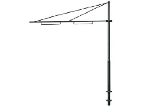 Sommerfeldt Straßenbahnmast m.Doppelausleger - 5x - H0 / 1:87 (109)