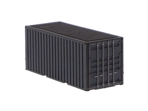 Unique Laser-Cut Bouwpakket - 20ft Container - donker grijs - L: 70mm x B: 28mm x H: 30mm - H0 / 1:87 (10-0004-04C)