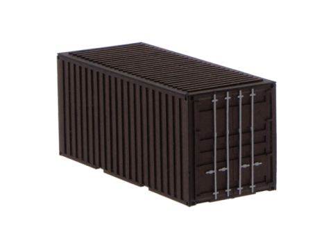 Unique Laser-Cut Bouwpakket - 20ft Container - bruin - L: 70mm x B: 28mm x H: 30mm - H0 / 1:87 (10-0004-04D)