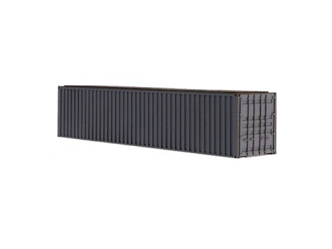 Unique Laser-Cut Bouwpakket - 40ft Container - donker grijs - L: 140mm x B: 28mm x H: 30mm - H0 / 1:87 (10-0005-04D)