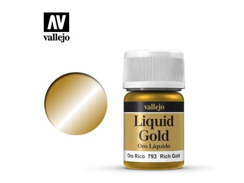 Vallejo Liquid Gold - Rich Gold (Alcohol Based) - 32 ml / 1.08 fl oz (70793)