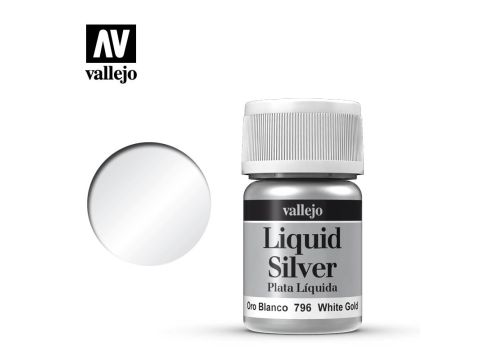 Vallejo Liquid Gold - White Gold (Alcohol Based) - 32 ml / 1.08 fl oz (70796)