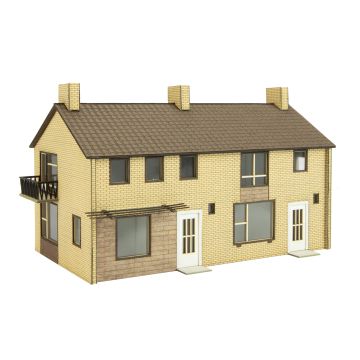 Unique Laser-Cut Bouwpakket - Woonhuis "A.G. Hofkeslaan 1-3" - L: 165mm x B: 102mm x H: 96mm - H0 / 1:87 (10-0040-04)