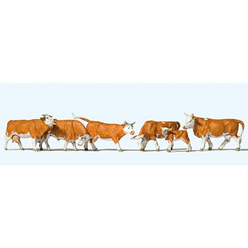 Preiser Koeien, bruin gevlekt - H0 / 1:87 (PR10146)