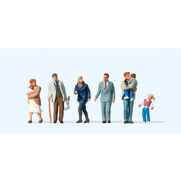 Preiser reizigers met kinderen - H0 / 1:87 (PR10415)