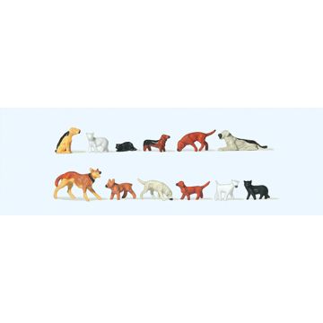 Preiser Honden en katten - H0 / 1:87 (PR14165)
