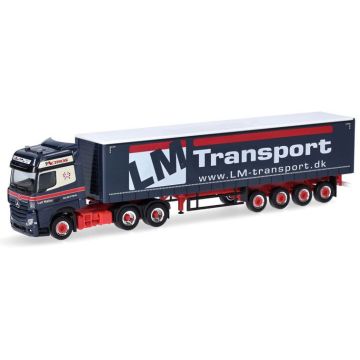 Herpa Mercedes Benz Actros B. G.Sz. + heftruck Leif Møller -  - H0 / 1:87 (H316330)