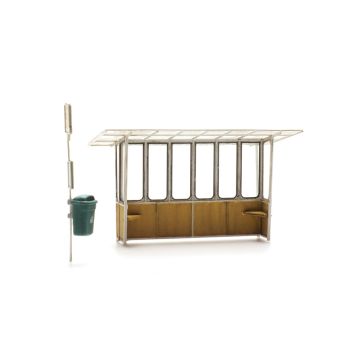 Artitec Bushokje Oost-Nederland met haltebord en vuilnisbak - H0 / 1:87 (AR387.455)