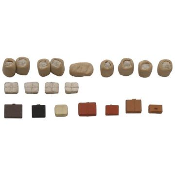 Artitec Perronlading (koffers, kranten, postzakken) - Kant-en-klaar model uit resin, beschilderd    - H0 / 1:87 (AR387.58)