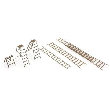 Artitec Ladder set - Kant-en-klaar model uit resin, beschilderd - H0 / 1:87 (AR387.283)