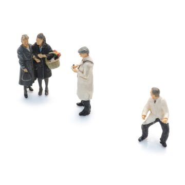 Artitec Melkmannen met klanten 1940 - 1970 - Kant-en-klaar model uit resin, beschilderd - H0 / 1:87 (AR5870049)