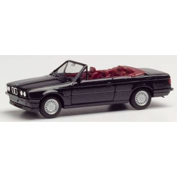 Herpa BMW 3 Cabrio E30, zwart metallic - H0 / 1:87 (H030595-002)