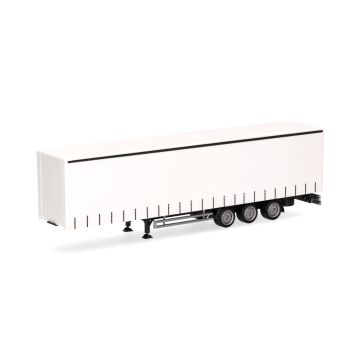 Herpa Gordijntrailer (lowliner) zwart chassis 3a. (neutraal) - H0 / 1:87 (H075664-002)