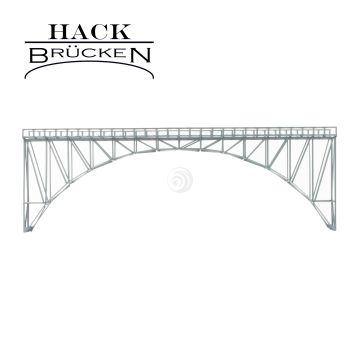 Hack Brücken Hoge boogbrug - Enkelspoor H60 - Grijs - 60cm - H0 / 1:87 (15050)