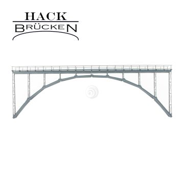 Hack Brücken Hoge boogbrug - Enkelspoor HK60 - Grijs - 60cm - H0 / 1:87 (15150)