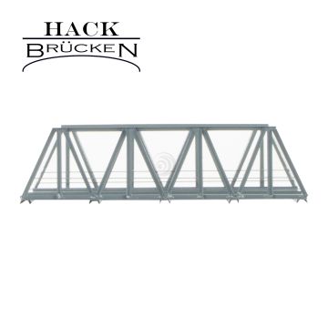 Hack Brücken N-Ligger Vakwerkbrug - Dubbelspoor V18-2 - Grijs - 18cm - H0 / 1:87 (10110)