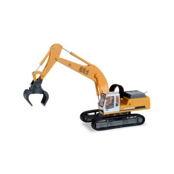 Herpa LIEBHERR RAUPENBAGGER 954 LITRONIC MIT SORTIERGREIFER - geel - H0 / 1:87 (RI308908)