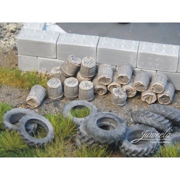 Juweela Oude houtenvatten donker - 44x - H0 / 1:87 (JW28340)
