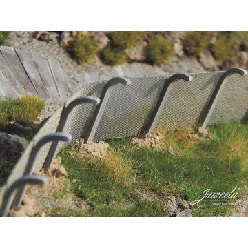 Juweela Beveiligingshek betonnen palen - GRIJS - 50cm - H0 / 1:87 (JW28377)