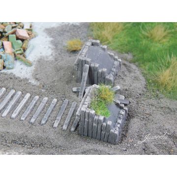 Juweela stootblok - hout - 2x - TT / 1:120 (JW21264)