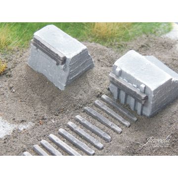 Juweela stootblok - beton - 2x - TT / 1:120 (JW21266)