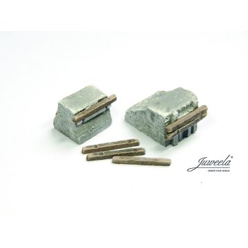 Juweela betonnen stootblok - beton - 6 x - N / 1:160 (JW21615)