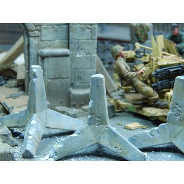Juweela anti tank obstakels - grijs - 5.10 x 5.10 x 4.40 cm - 1:35 (JW23148)